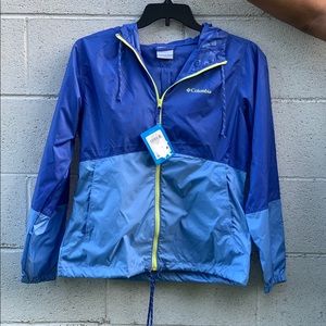 Blue Columbia windbreaker jacket